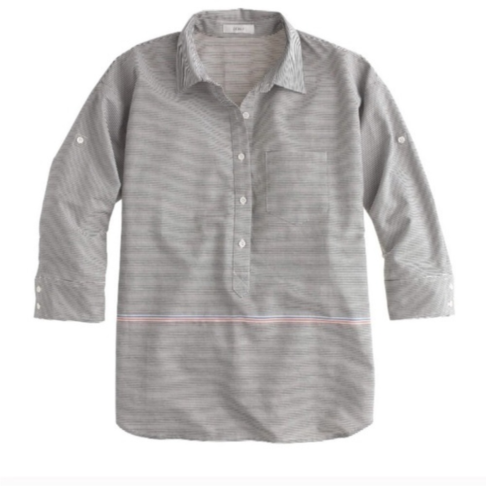 J Crew • Women’s Boyfriend Popover in Placed Stripe